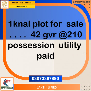 1 Kanal Residential Plot for Sale in Golf Phase 1 -  Bahria Town, Lahore - (BP-310172)