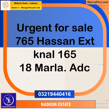 Residential Plot for Sale in Sector C - Nargis/Hussain Ext. -  Bahria Town, Lahore - (BP-310181)