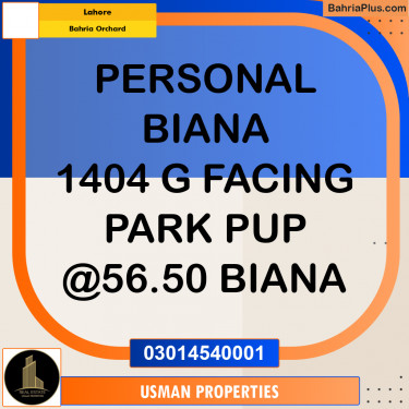 Residential Plot for Sale in Bahria Orchard, Lahore - (BP-310246)