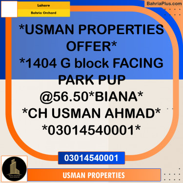 Residential Plot for Sale in Bahria Orchard, Lahore - (BP-310250)