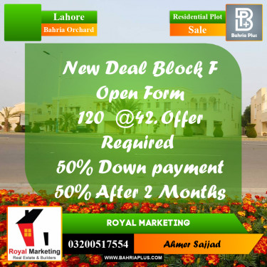 Residential Plot for Sale in Bahria Orchard, Lahore - (BP-310513)