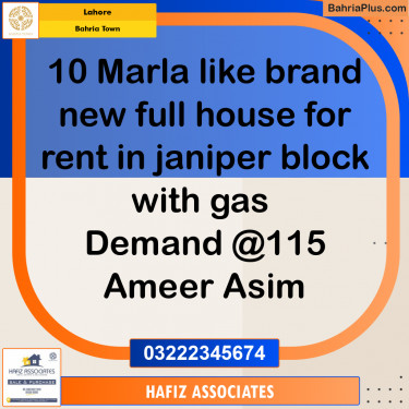 Residential House for Rent in Bahria Town, Lahore - (BP-310540)
