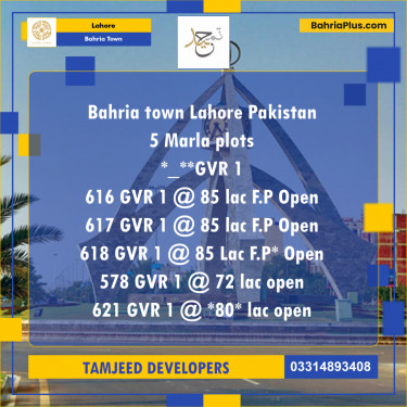 Residential Plot for Sale in Bahria Town, Lahore - (BP-310566)