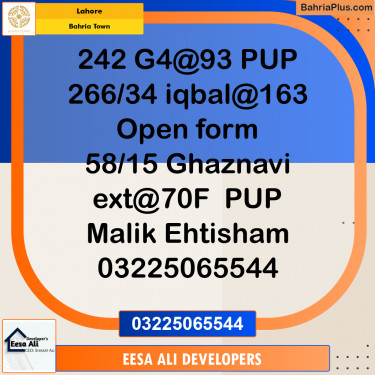 Residential Plot for Sale in Bahria Town, Lahore - (BP-310575)
