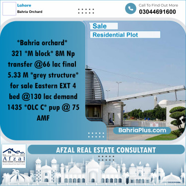 Residential Plot for Sale in Bahria Orchard, Lahore - (BP-310632)