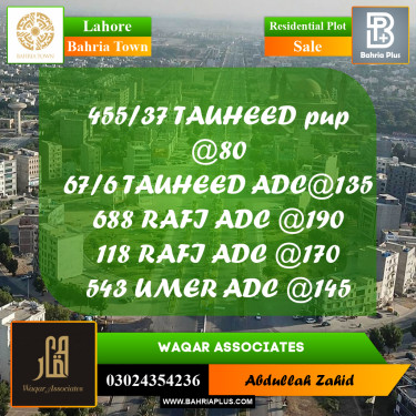 Residential Plot for Sale in Bahria Town, Lahore - (BP-310797)