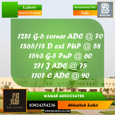 Residential Plot for Sale in Bahria Orchard, Lahore - (BP-310801)