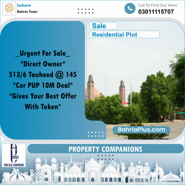 Residential Plot for Sale in Bahria Town, Lahore - (BP-310863)