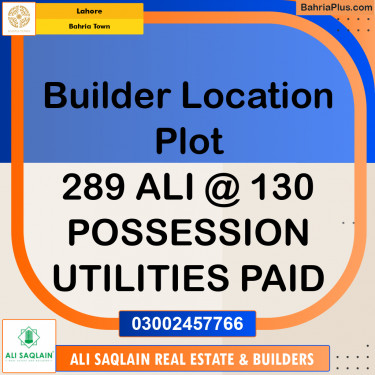 Residential Plot for Sale in Bahria Town, Lahore - (BP-310918)