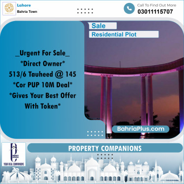 Residential Plot for Sale in Bahria Town, Lahore - (BP-310972)