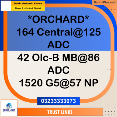 10 Marla Residential Plot for Sale in Phase 1 - Central District -  Bahria Orchard, Lahore - (BP-311051)