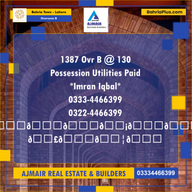 10 Marla Residential Plot for Sale in Overseas B -  Bahria Town, Lahore - (BP-311061)