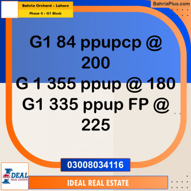 20 Marla Residential Plot for Sale in Phase 4 - G1 Block -  Bahria Orchard, Lahore - (BP-311134)