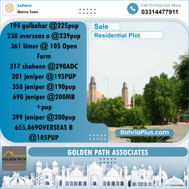 Residential Plot for Sale in Bahria Town, Lahore - (BP-311293)