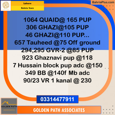 Residential Plot for Sale in Bahria Town, Lahore - (BP-311298)