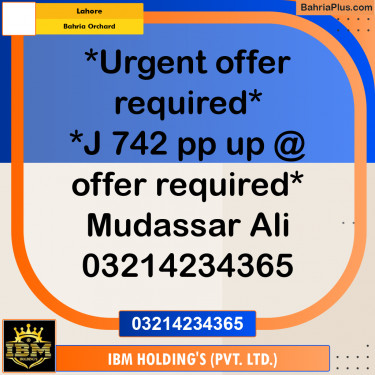 Residential Plot for Sale in Bahria Orchard, Lahore - (BP-311313)