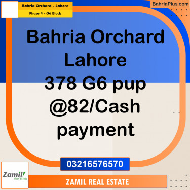 10 Marla Residential Plot for Sale in Phase 4 - G6 Block -  Bahria Orchard, Lahore - (BP-311322)