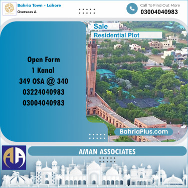 Residential Plot for Sale in Overseas A -  Bahria Town, Lahore - (BP-311379)