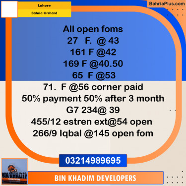 Residential Plot for Sale in Bahria Orchard, Lahore - (BP-311397)