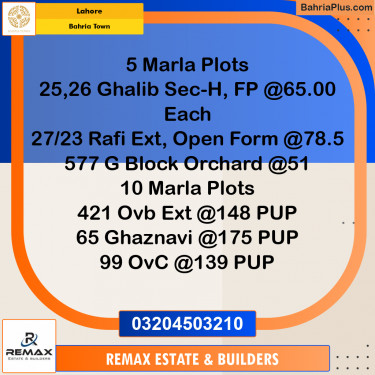 10 Marla Residential Plot for Sale in Bahria Town, Lahore - (BP-311531)