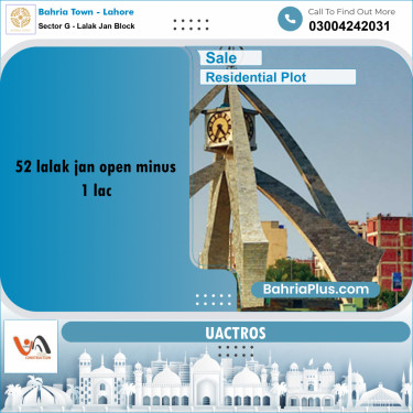 5 Marla Residential Plot for Sale in Sector G - Lalak Jan Block -  Bahria Town, Lahore - (BP-311578)