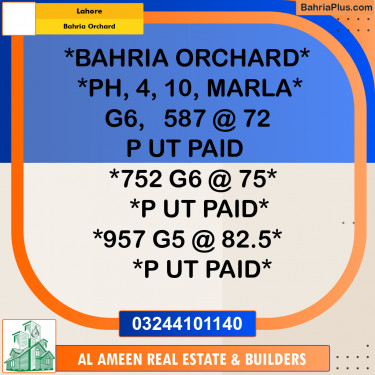 Residential Plot for Sale in Bahria Orchard, Lahore - (BP-311581)