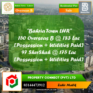 10 Marla Residential Plot for Sale in Overseas B -  Bahria Town, Lahore - (BP-311585)