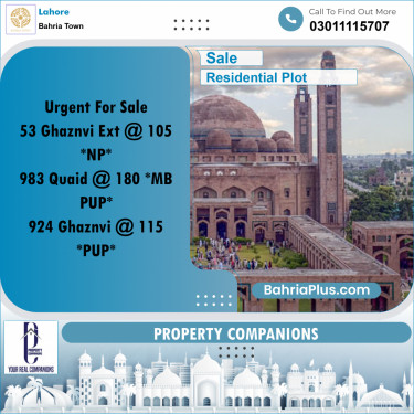 Residential Plot for Sale in Bahria Town, Lahore - (BP-311629)