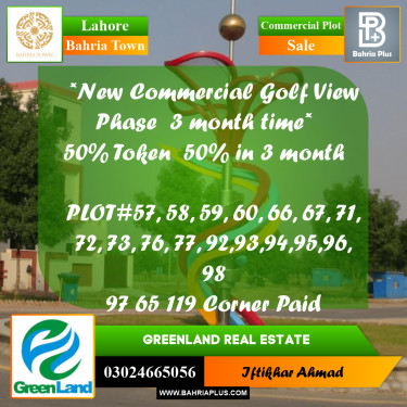 5 Marla Commercial Plot for Sale in Bahria Town, Lahore - (BP-311654)
