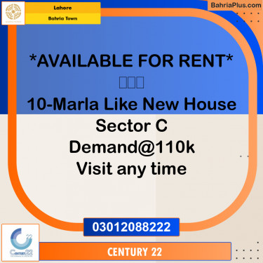 10 Marla Residential House for Rent in Bahria Town, Lahore - (BP-311791)