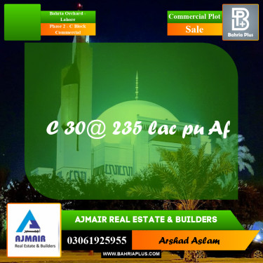 4 Marla Commercial Plot for Sale in Phase 2 - C Block Commercial -  Bahria Orchard, Lahore - (BP-311800)