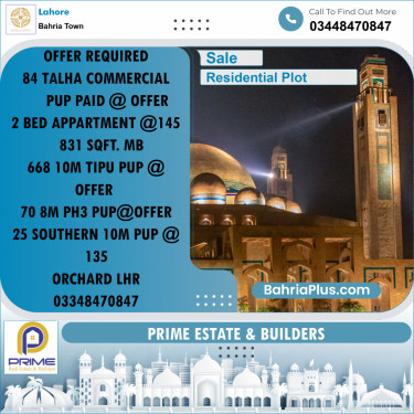 5 Marla Residential Plot for Sale in Bahria Town, Lahore - (BP-311812)