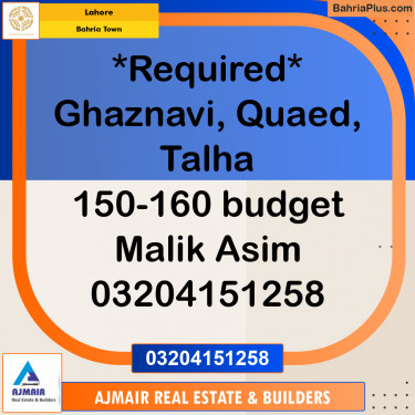 Residential Plot for Sale in Bahria Town, Lahore - (BP-311884)