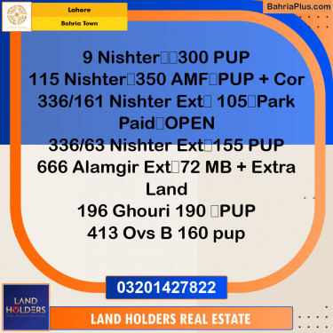 Residential Plot for Sale in Bahria Town, Lahore - (BP-311921)