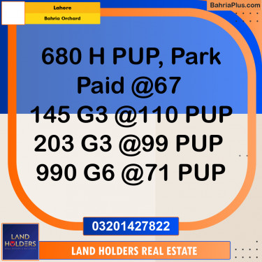 Residential Plot for Sale in Bahria Orchard, Lahore - (BP-311932)