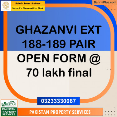 5 Marla Residential Plot for Sale in Sector F - Ghaznavi Ext. Block -  Bahria Town, Lahore - (BP-311939)