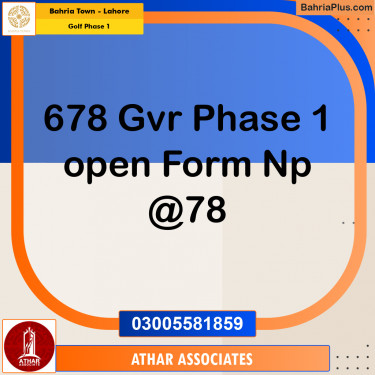 5 Marla Residential Plot for Sale in Golf Phase 1 -  Bahria Town, Lahore - (BP-311943)