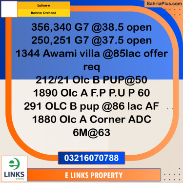 Residential Plot for Sale in Bahria Orchard, Lahore - (BP-312046)
