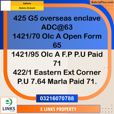 5 Marla Residential Plot for Sale in Bahria Orchard, Lahore - (BP-312047)