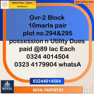 Residential Plot for Sale in Golf Phase 2 -  Bahria Town, Lahore - (BP-312053)