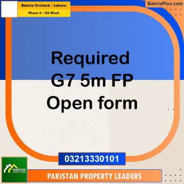 5 Marla Residential Plot for Sale in Phase 4 - G6 Block -  Bahria Orchard, Lahore - (BP-312060)