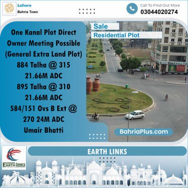 1 Kanal Residential Plot for Sale in Bahria Town, Lahore - (BP-312110)