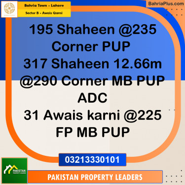 10 Marla Residential Plot for Sale in Sector B - Awais Qarni -  Bahria Town, Lahore - (BP-312135)