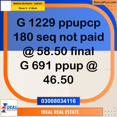 5 Marla Residential Plot for Sale in Phase 2 - G Block -  Bahria Orchard, Lahore - (BP-312205)