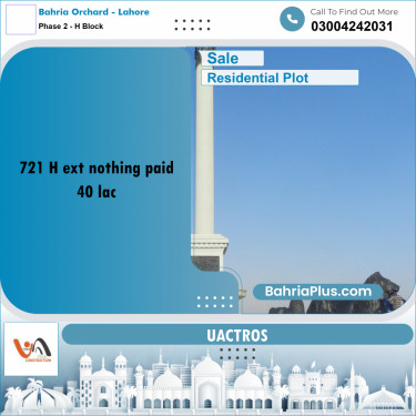 5 Marla Residential Plot for Sale in Phase 2 - H Block -  Bahria Orchard, Lahore - (BP-312233)