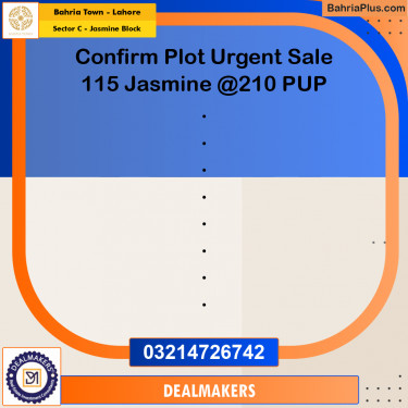 10 Marla Residential Plot for Sale in Sector C - Jasmine Block -  Bahria Town, Lahore - (BP-312241)