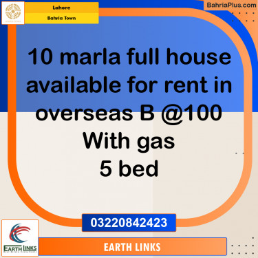 Residential House for Rent in Bahria Town, Lahore - (BP-312291)