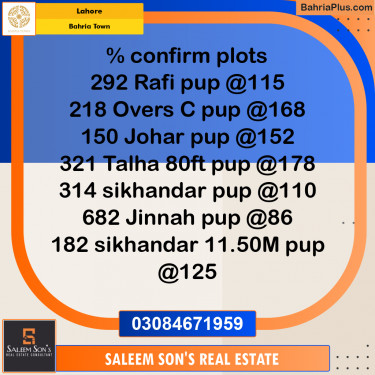 10 Marla Residential Plot for Sale in Bahria Town, Lahore - (BP-312341)