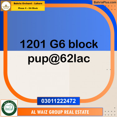 10 Marla Residential Plot for Sale in Phase 4 - G6 Block -  Bahria Orchard, Lahore - (BP-312349)