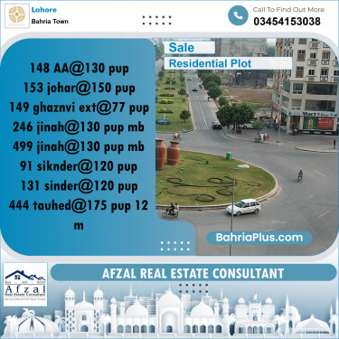 Residential Plot for Sale in Bahria Town, Lahore - (BP-312360)